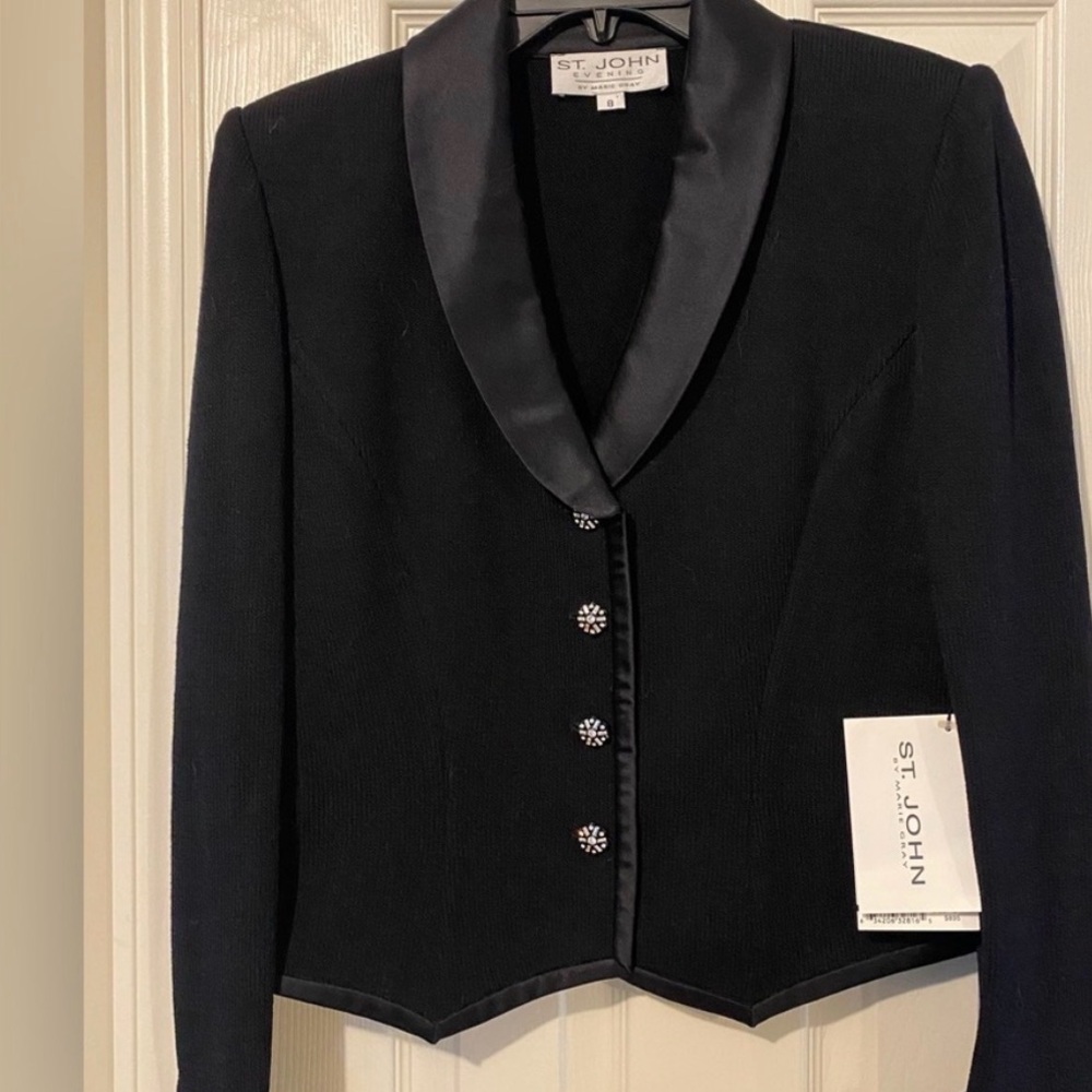 St John Knit Jacket black Size 8